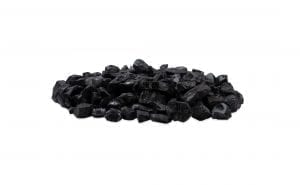 black glass charcoal fire topping