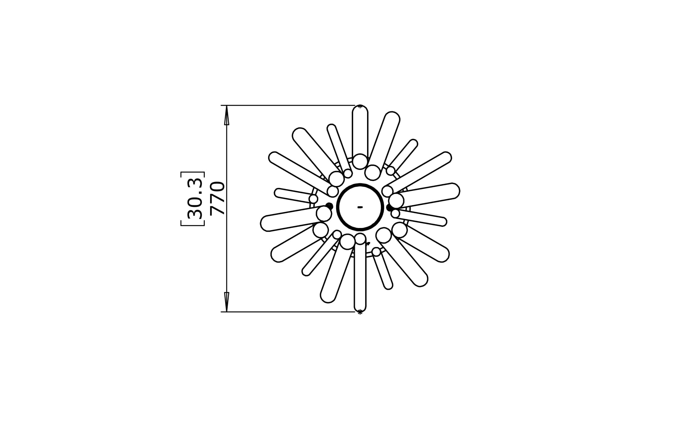 EcoSmart STIX 8 Dimension Drawing Top