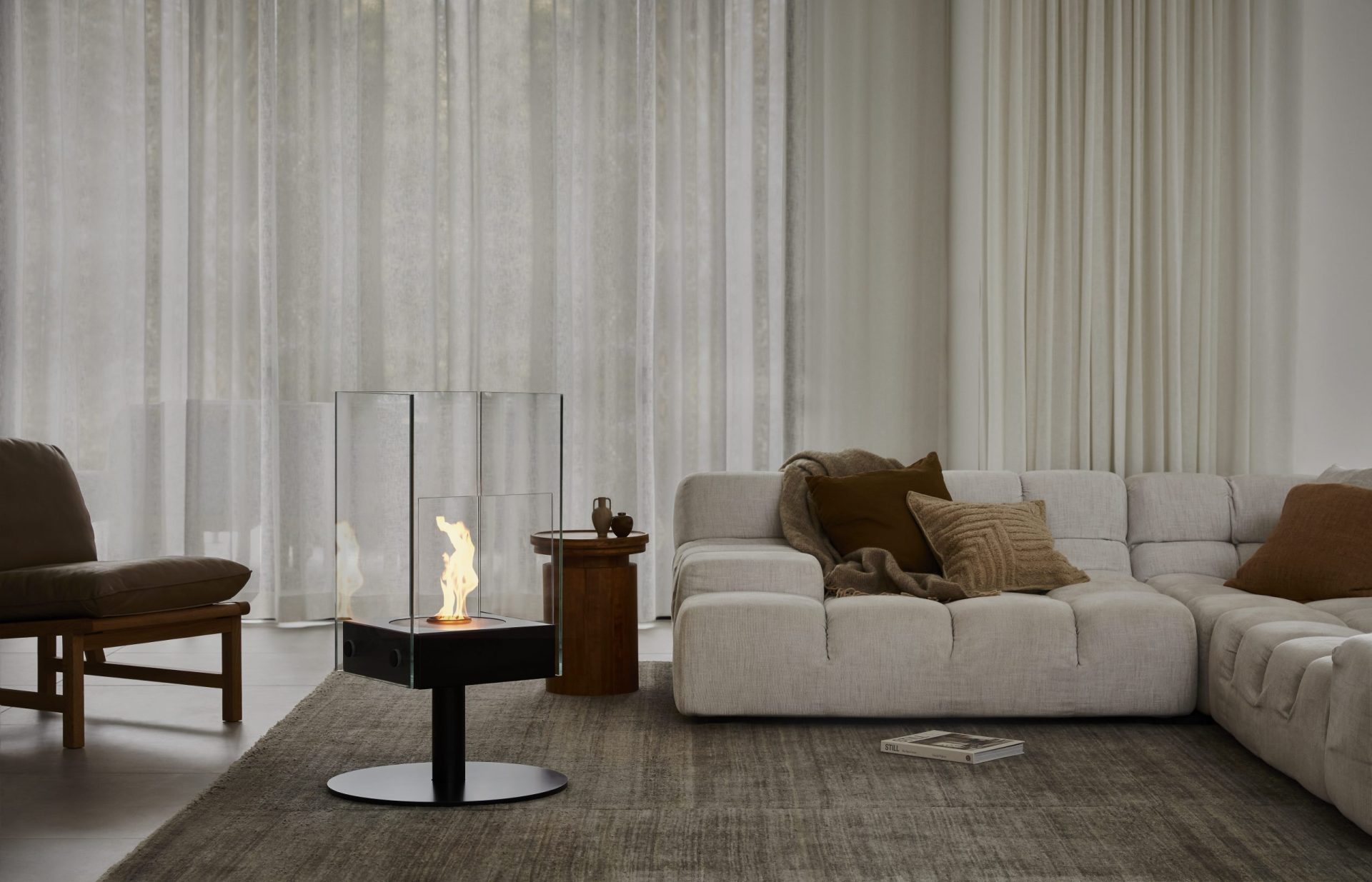 EcoSmart Orbit stand alone bioethanol fireplace