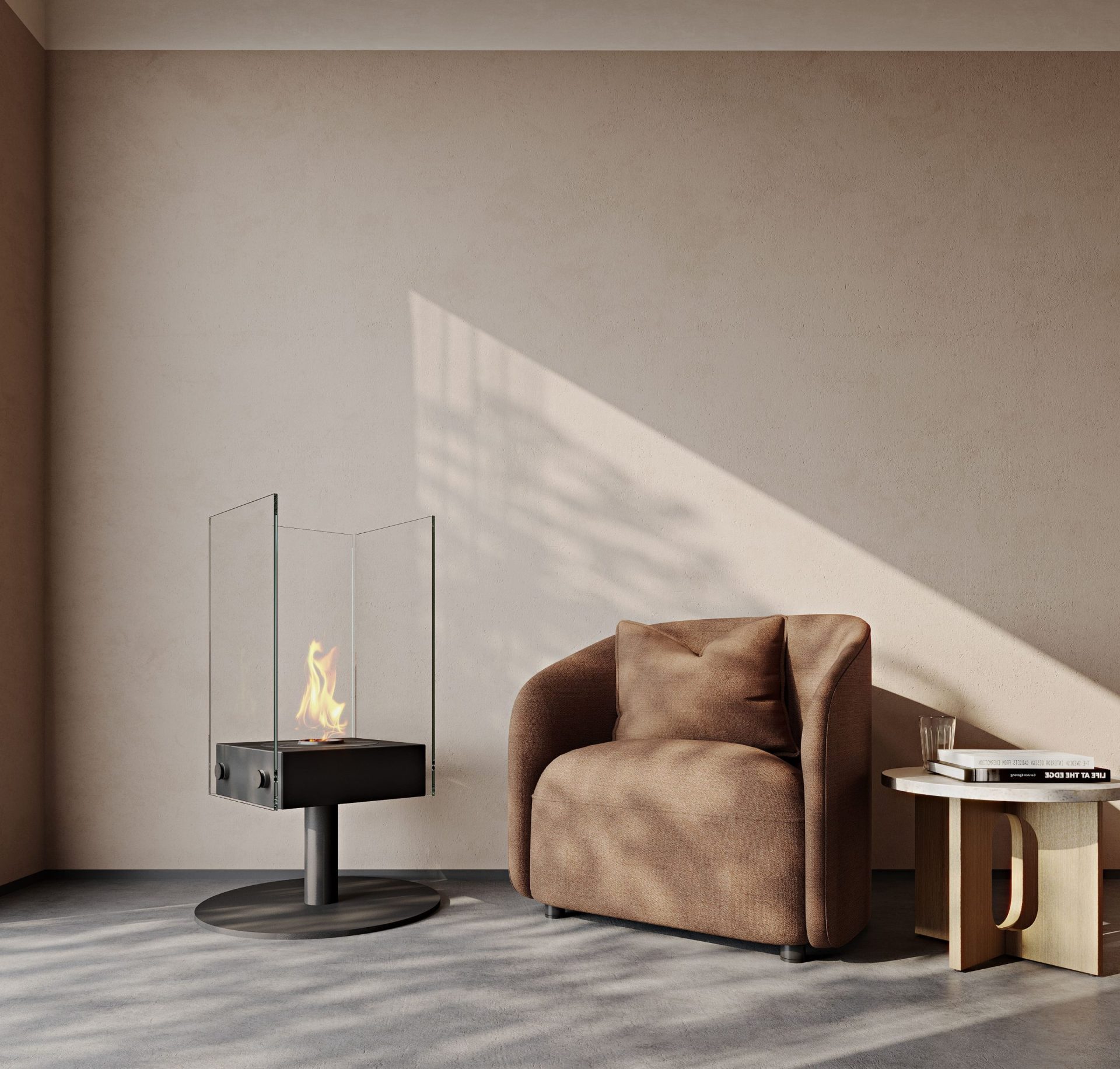 EcoSmart Orbit stand alone bioethanol fireplace