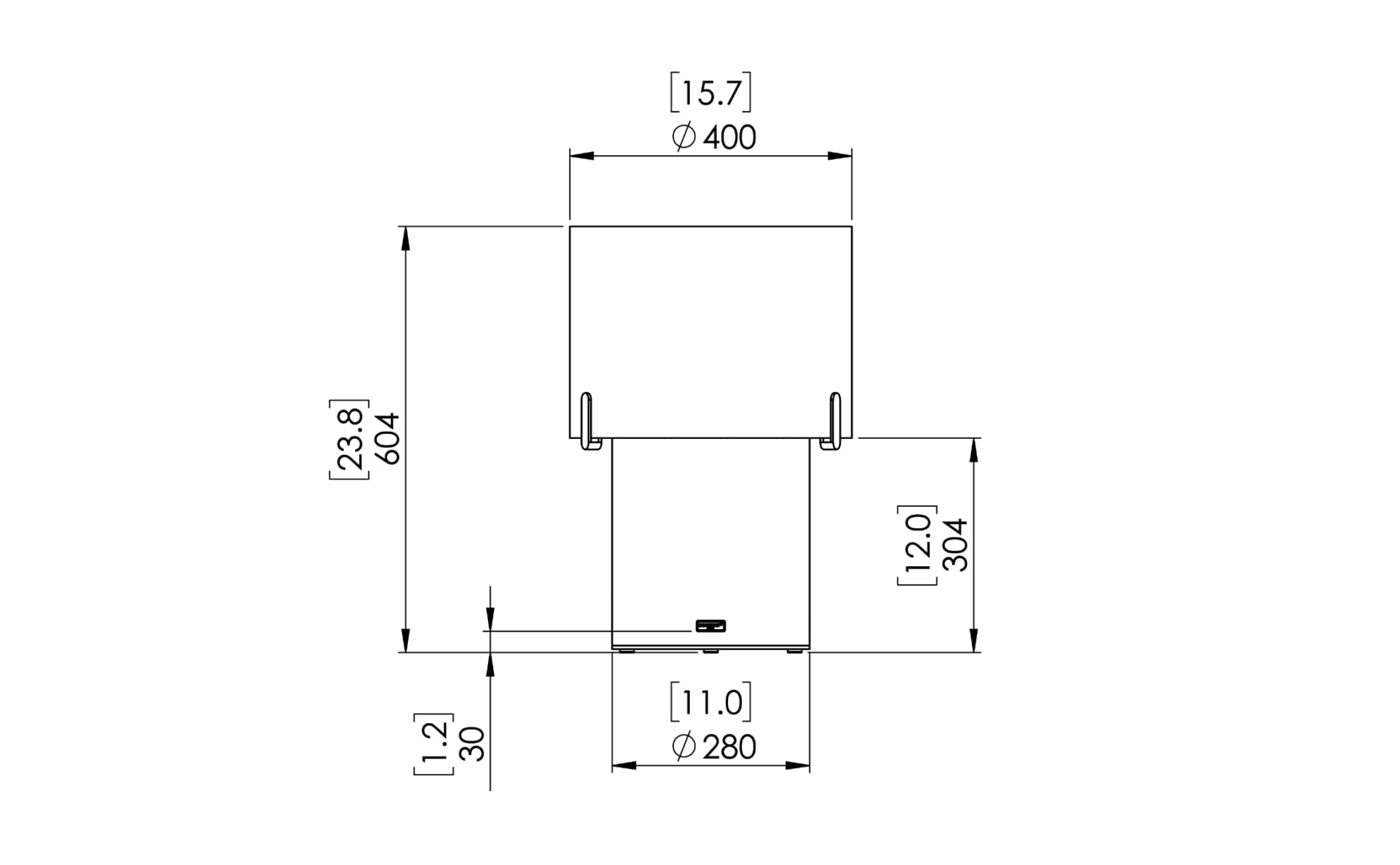 EcoSmart Pillar 3T Drawing Front