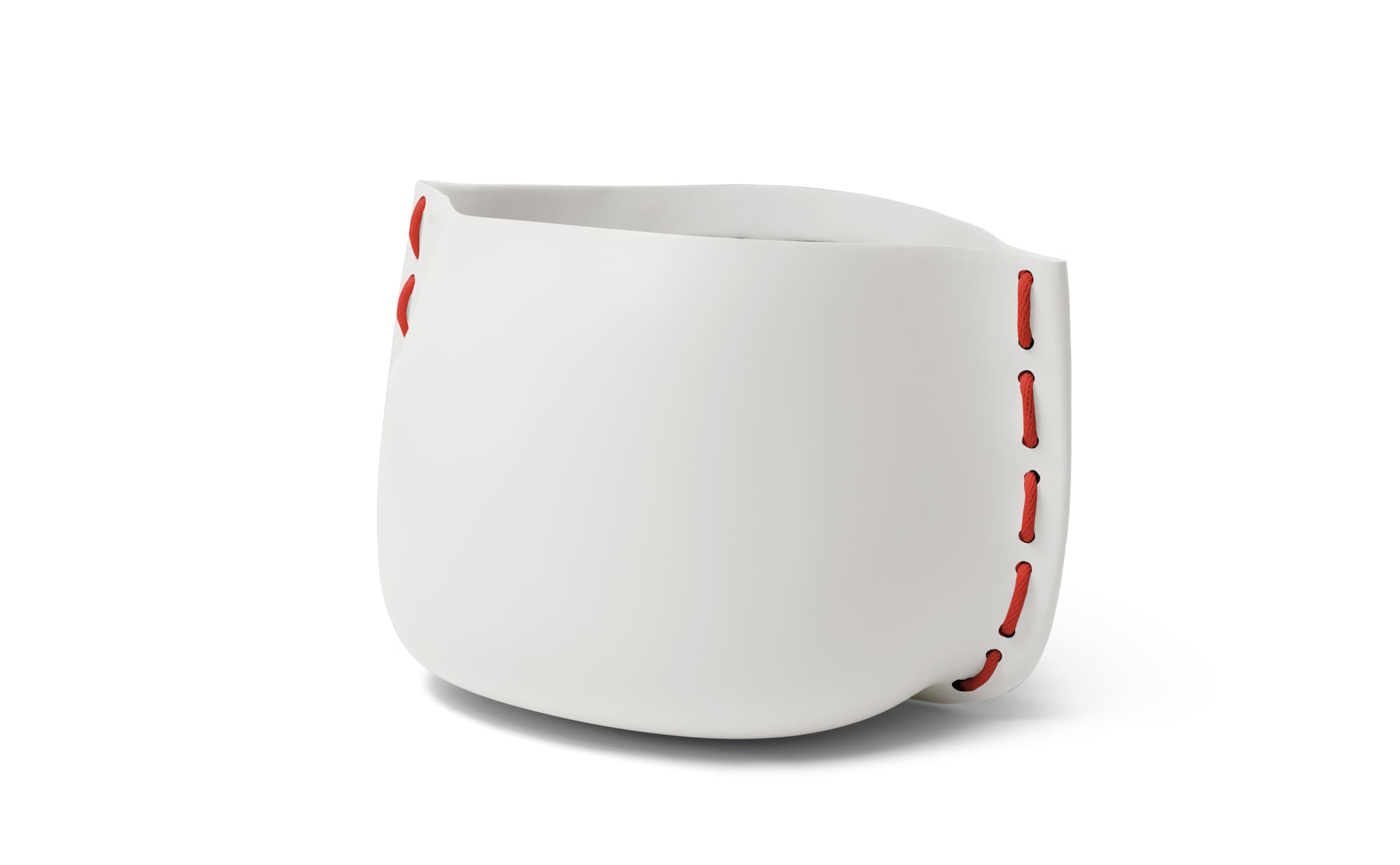 Blinde Design Stitch 100 Planter in Bone with Red Rope