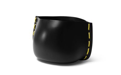 Blinde Design Stitch 100 Planter in Graphite with Yellow Rope