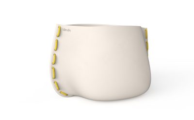 Blinde Design Stitch 125 Planter in Bone with Yellow Rope