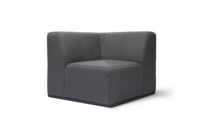 blinde design connect c37 corner modular sofas in flanelle, 45 angle view