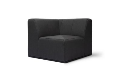 blinde design connect C37 corner modular sofa in sooty at 45 angle