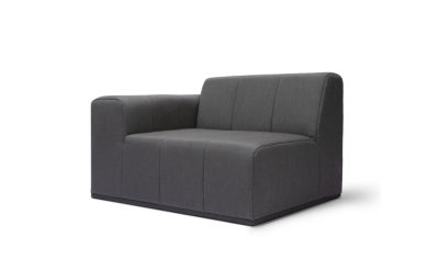 blinde design connect l50 left modular sofas in flanelle, 45 angle view