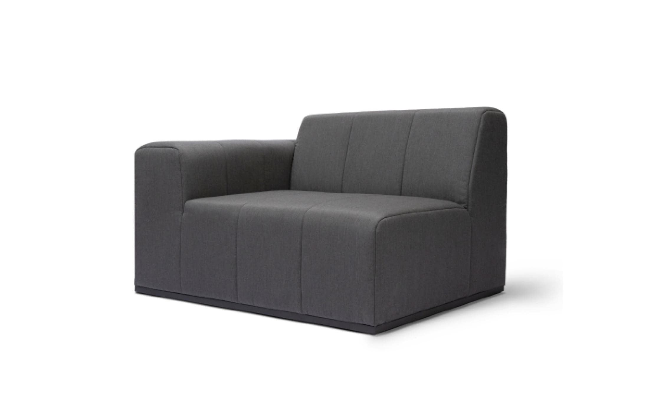 blinde design connect l50 left modular sofas in flanelle, 45 angle view