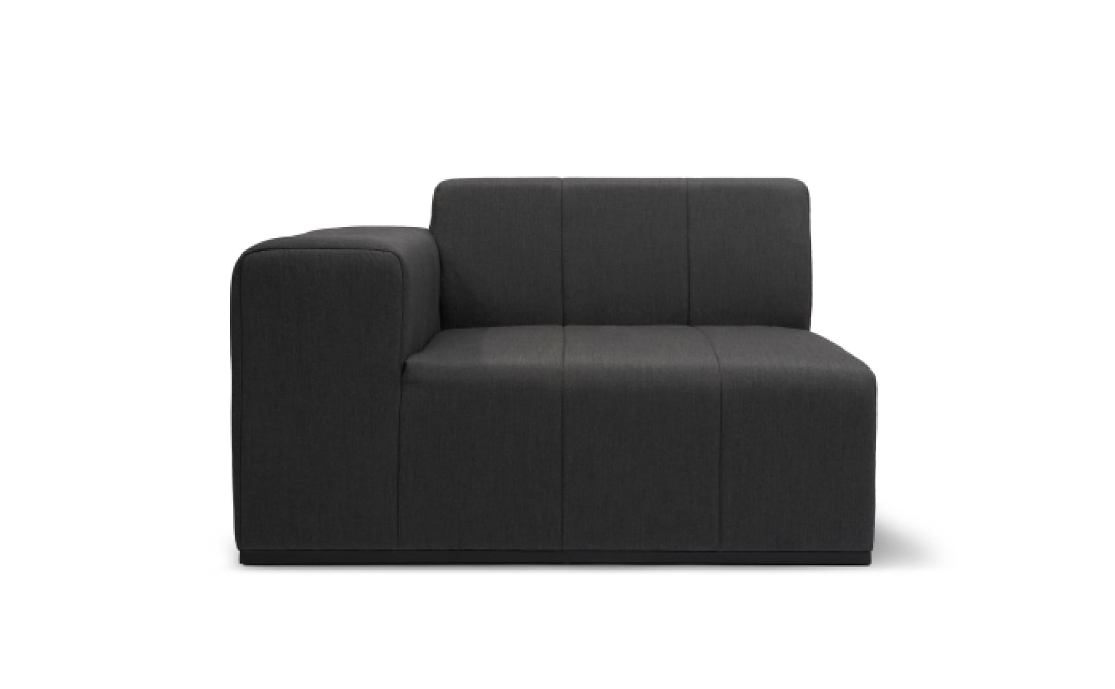 blinde design connect l50 left modular sofas in sooty front view