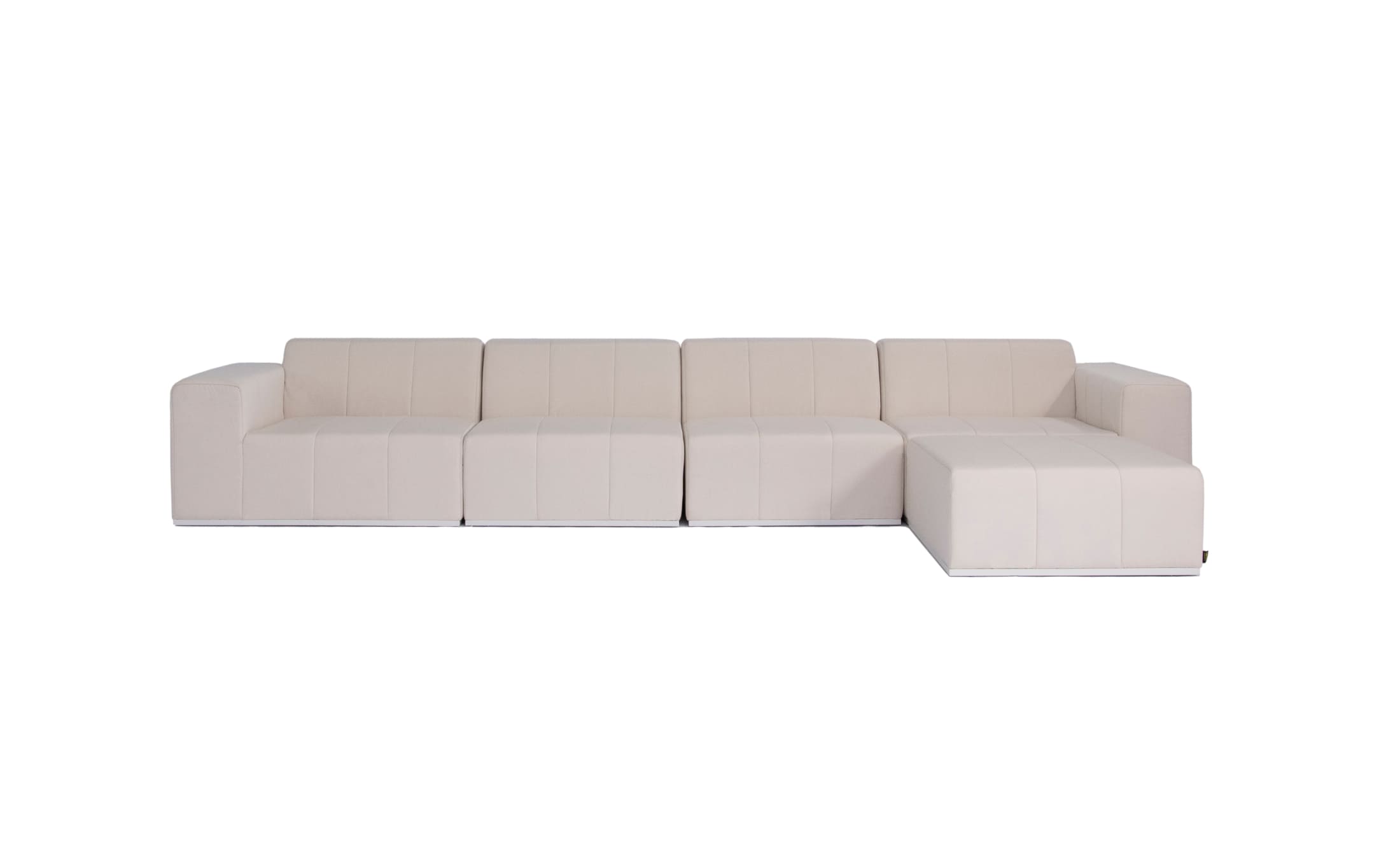 blinde design connect-modular 5 sofa with chaise in canvas