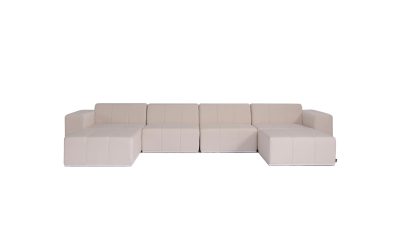blinde design connect modular 6 u chaise sectional sofa in canvas