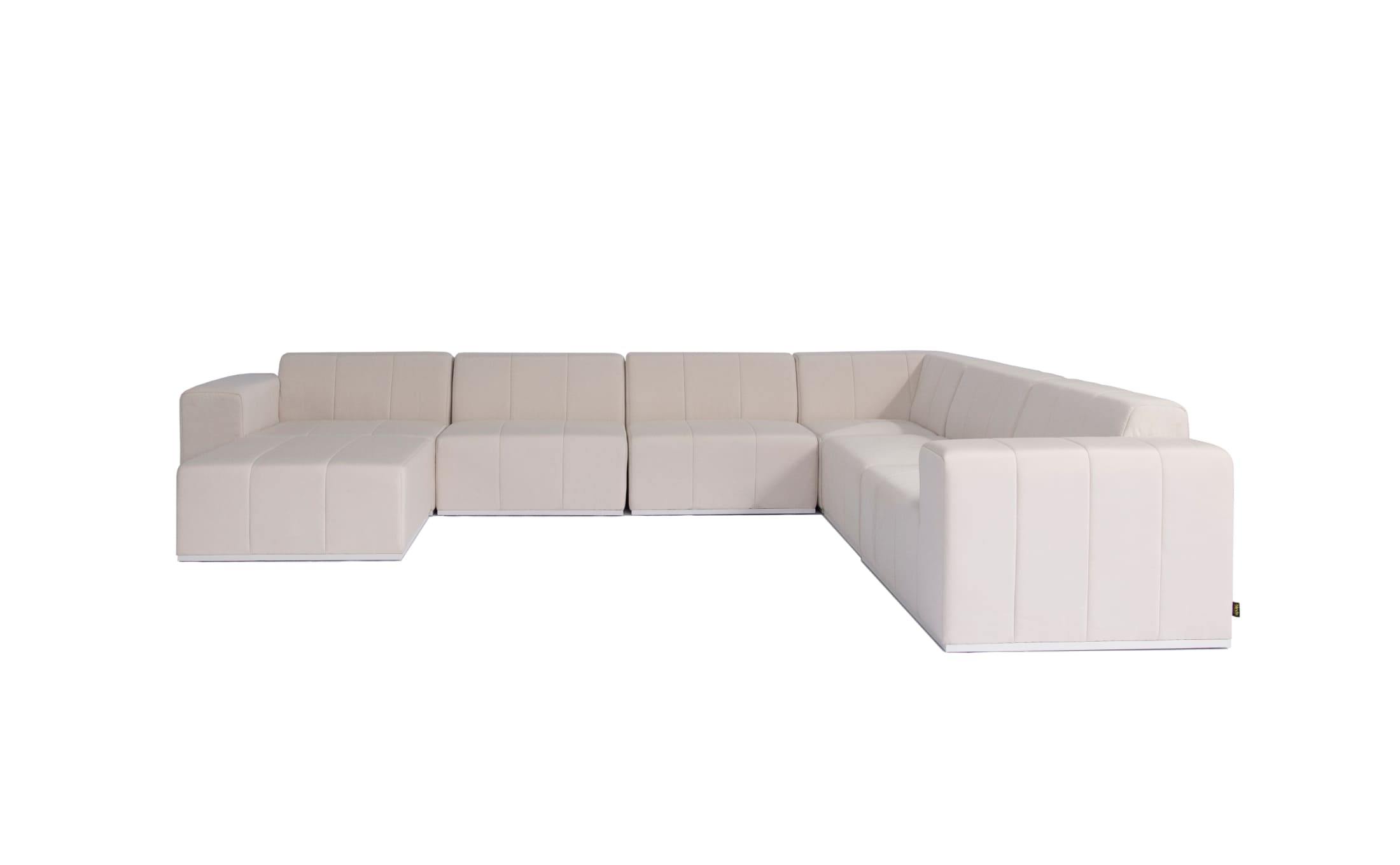 blinde design connect modular 7 u chaise sectional modular sofa in canvas front view