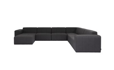 blinde design connect modular 7 u chaise sectional sofa in sooty