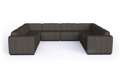 blinde design connect modular 8 u sofa sectional modular in flanelle front view