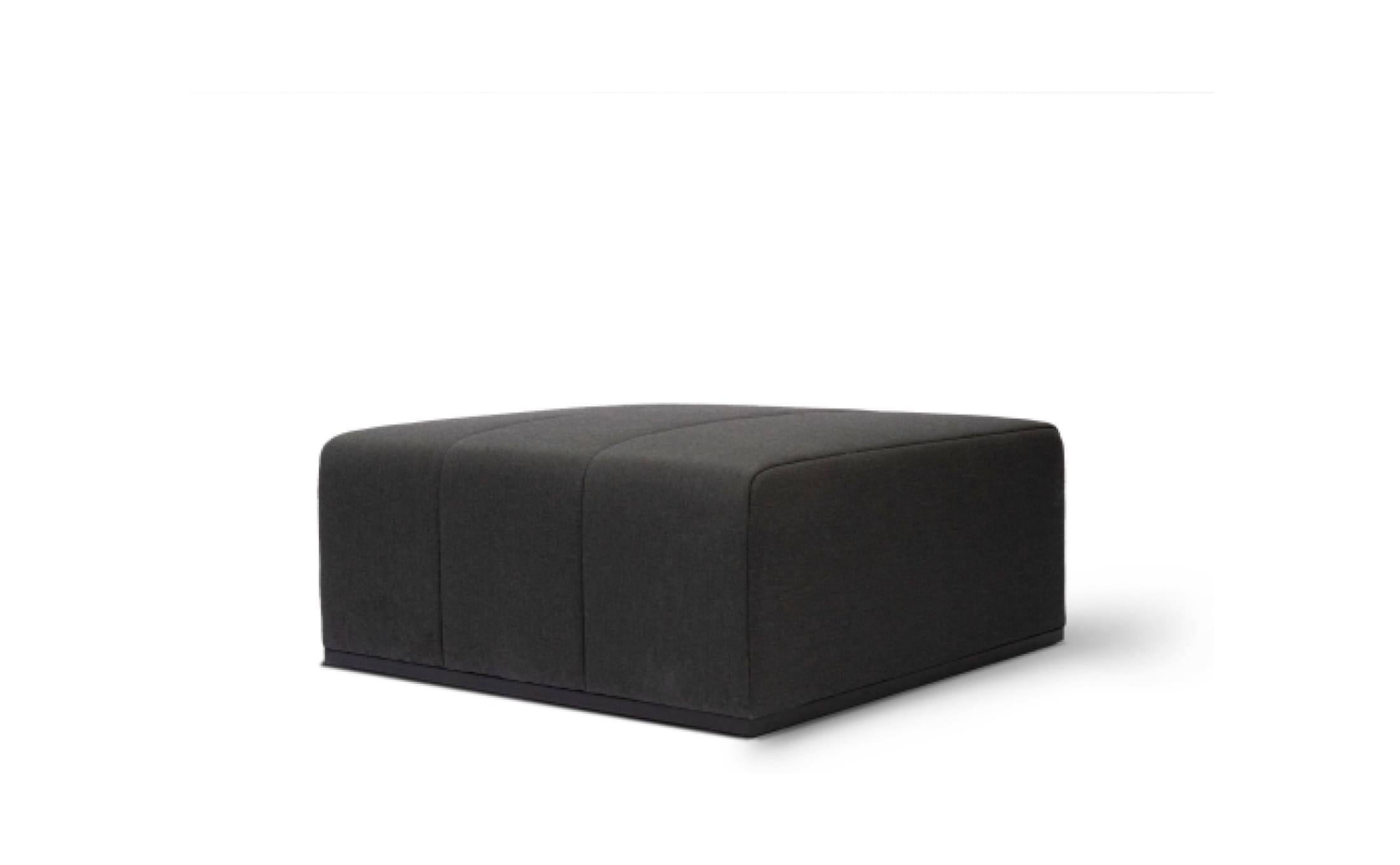 blinde design connect modular o37 Ottoman in sooty 45 angle view