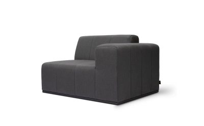 blinde design connect r50 right modular sofas in flanelle, 45 angle view