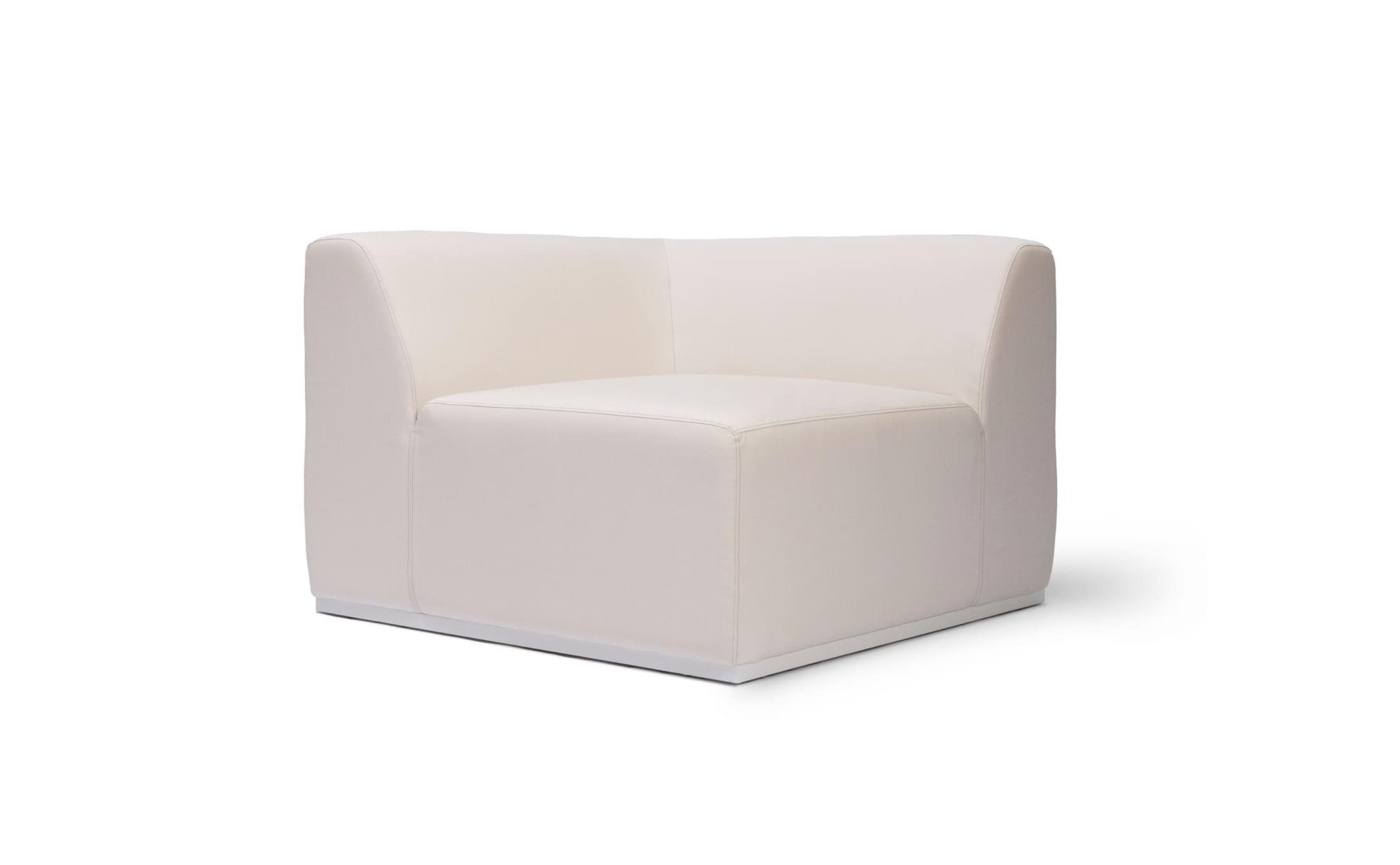 blinde design relax c37 corner modular sofa chair in canvas 45 angle view