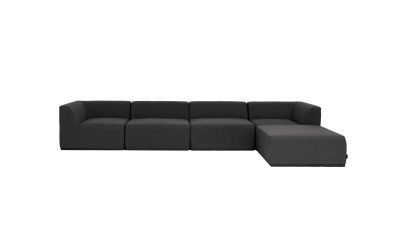 blinde design relax modular 5 sectional chaise sofa in sooty