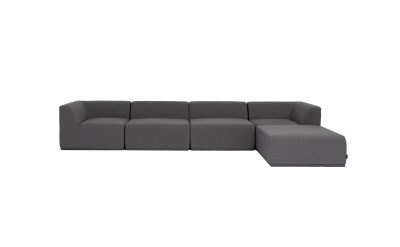 blinde design relax modular 5 sectional chaise sofa in flanelle