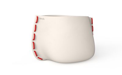 Blinde Design Stitch 125 Planter in Bone with Red Rope