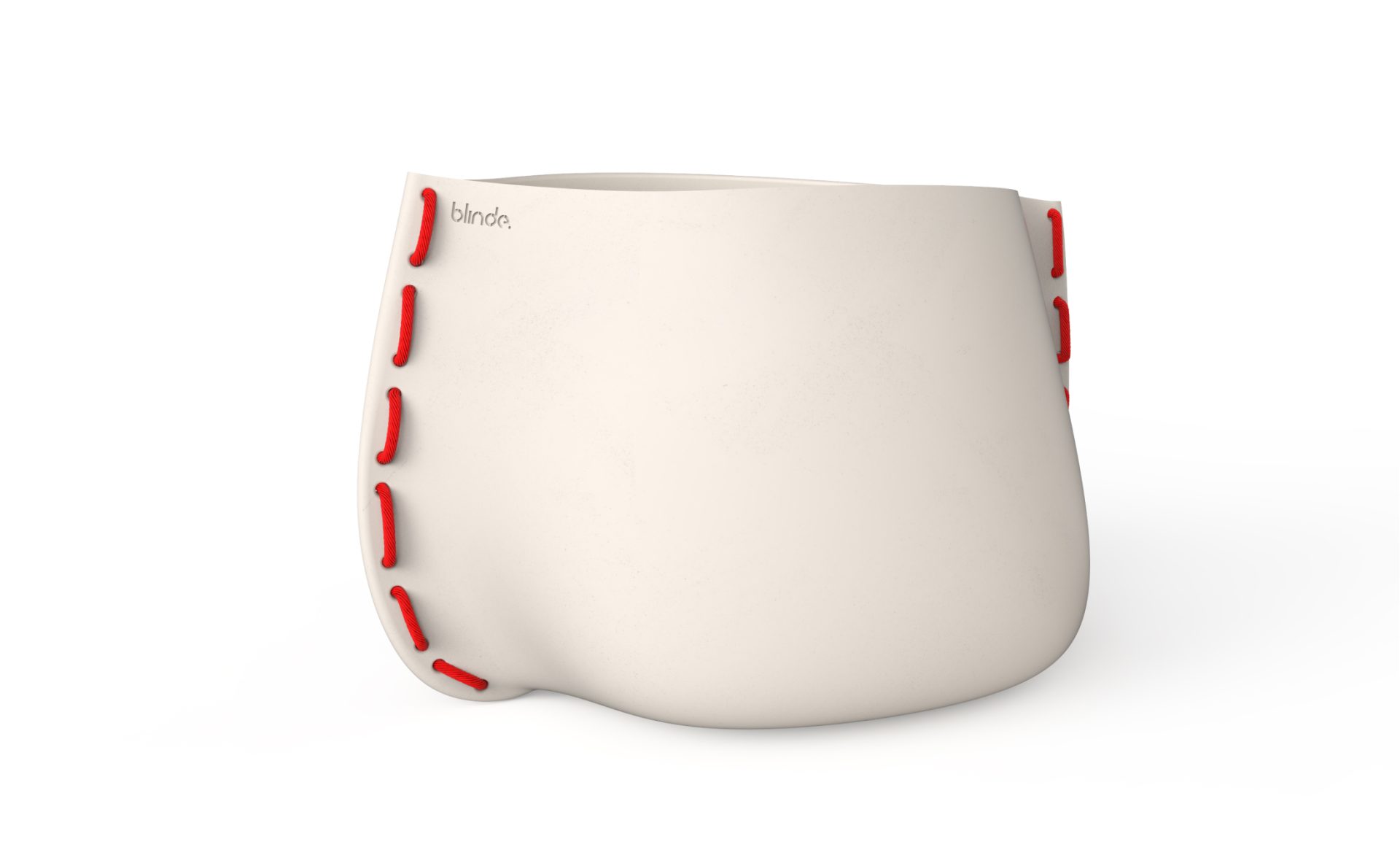 Blinde Design Stitch 125 Planter in Bone with Red Rope