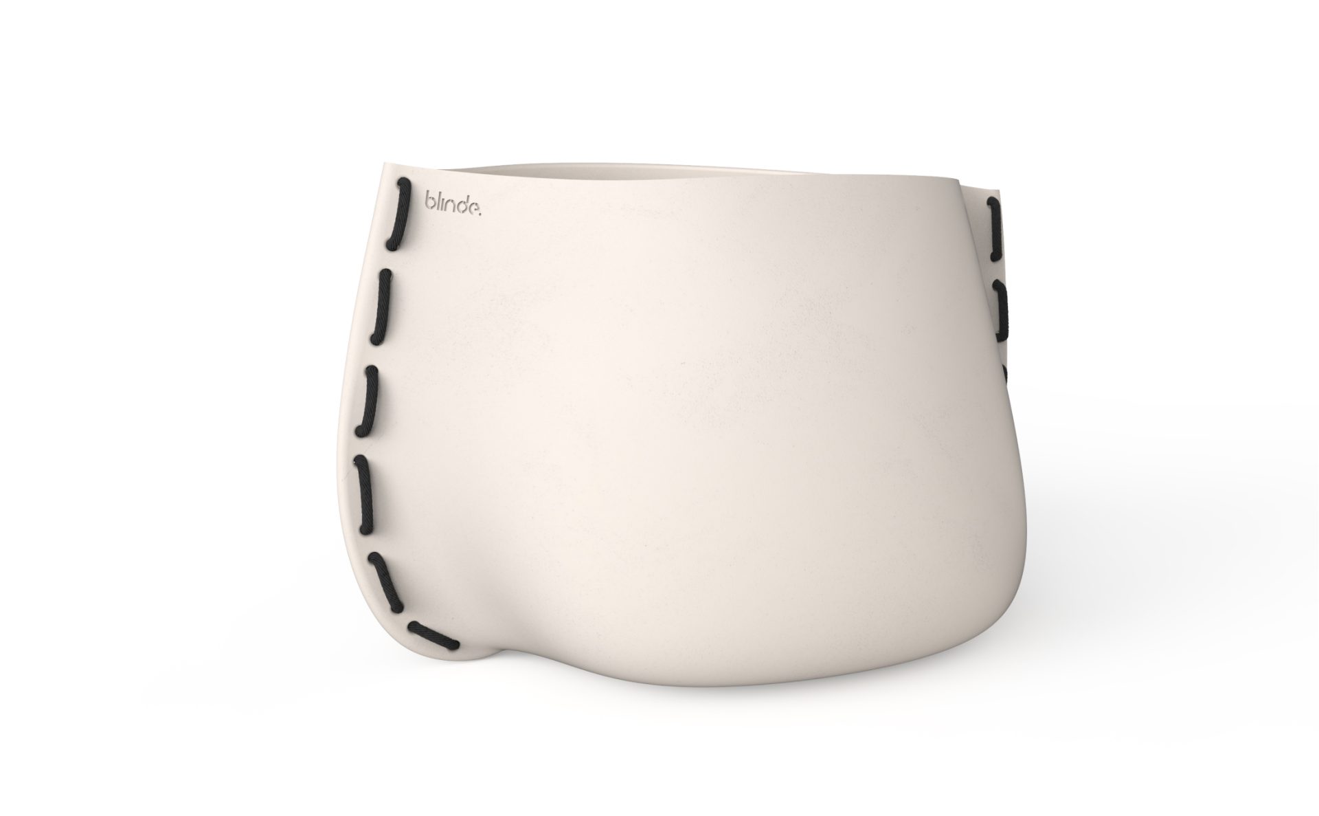 Blinde Design Stitch 125 Planter in Bone with Black Rope