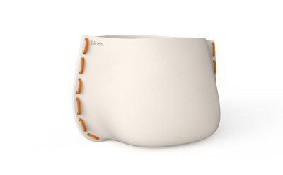 Blinde Design Stitch 125 Planter in Bone with Orange Rope