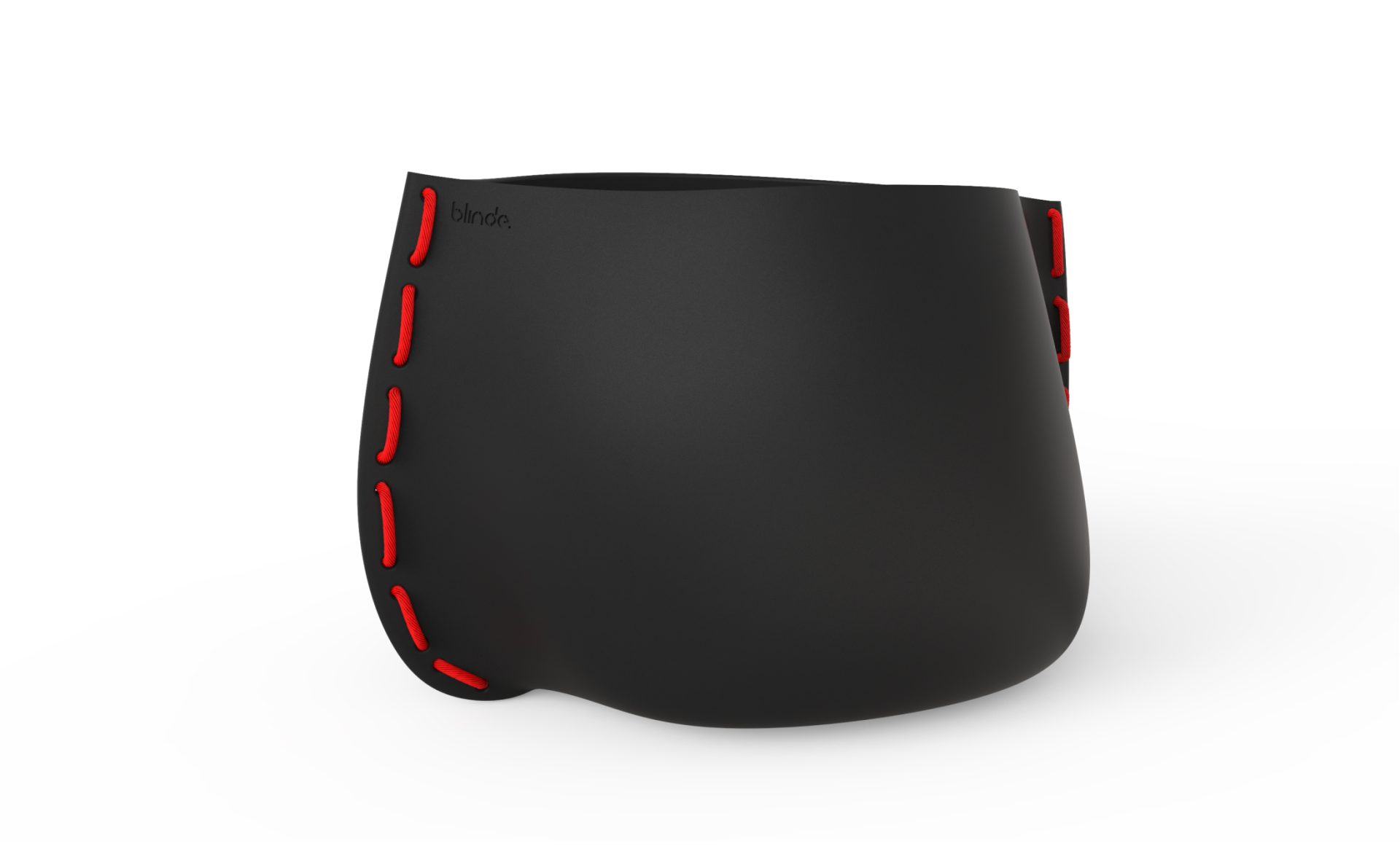 Blinde Design Stitch 125 Planter in Graphite with Red Rope