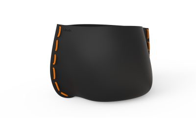 Blinde Design Stitch 125 Planter in Graphite with Orange Rope